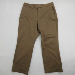 Coldwater Creek Womens Petite P16 Brown Cotton Blend Khakis Pants